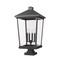 Z-Lite Beacon 4 Light Outdoor Pier Mounted Fixture, Black & Clear Beveled 568PHXXLS-SQPM-BK - alternate 4